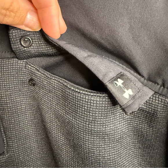 Under Armour Golf Black and Gray Men's 3/4 Sweatshirt UA Storm Size Medium GUC - Picture 4 of 7